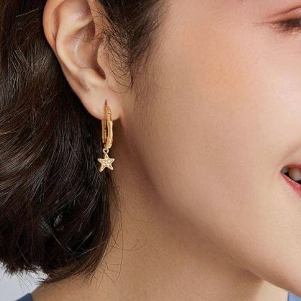 Stars Hoop Earrings - Picture 2 of 4